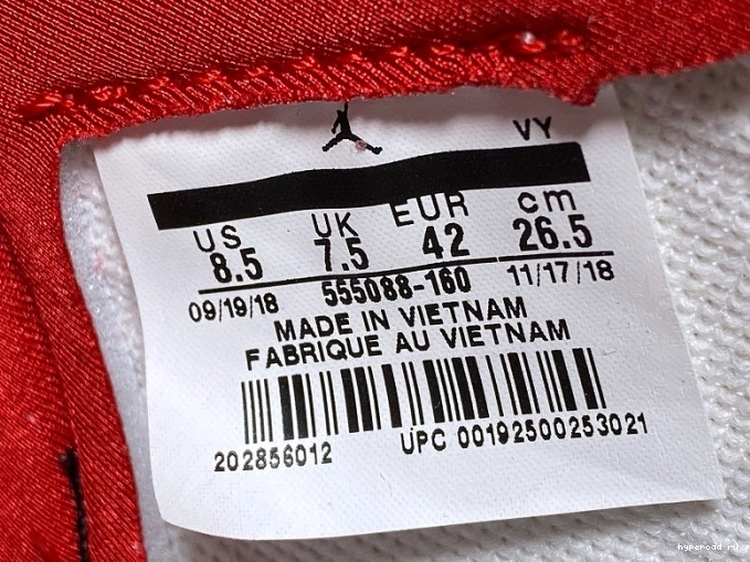 1 High Red Air OG 555088-160 Gym Retro "Phantom" Jordan 1020